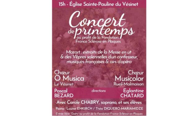 Dimanche 23 mars à 15h à Sainte-Pauline : concert caritatif du chœur O Musica au profit de la Fondation France Sclérose en Plaques. Entrée libre.